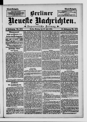 Berliner Neueste Nachrichten vom 27.07.1891
