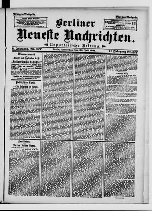 Berliner Neueste Nachrichten vom 30.07.1891