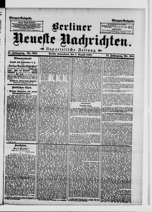 Berliner Neueste Nachrichten vom 01.08.1891