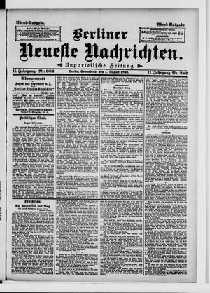 Berliner Neueste Nachrichten vom 01.08.1891