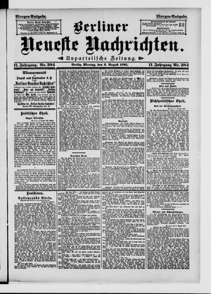 Berliner Neueste Nachrichten vom 03.08.1891