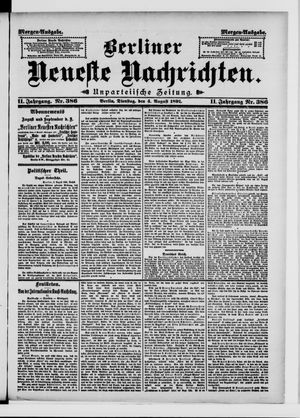 Berliner Neueste Nachrichten vom 04.08.1891