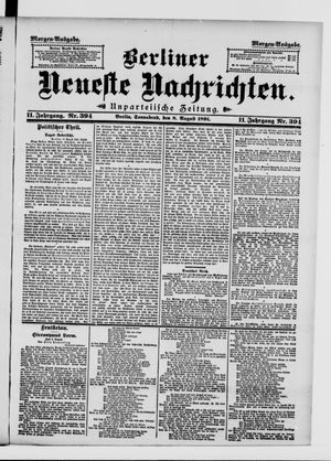 Berliner Neueste Nachrichten vom 08.08.1891