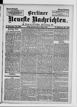 Berliner Neueste Nachrichten on Aug 9, 1891