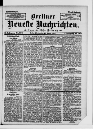Berliner Neueste Nachrichten vom 10.08.1891
