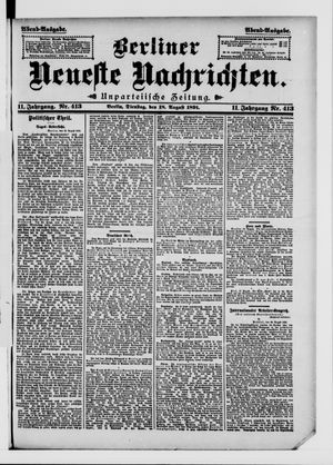 Berliner Neueste Nachrichten vom 18.08.1891