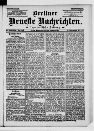 Berliner Neueste Nachrichten vom 20.08.1891