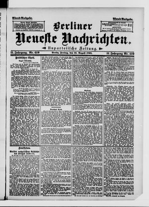 Berliner Neueste Nachrichten vom 21.08.1891
