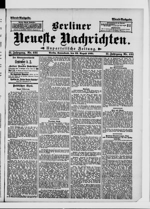 Berliner Neueste Nachrichten vom 22.08.1891