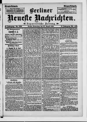 Berliner Neueste Nachrichten vom 27.08.1891