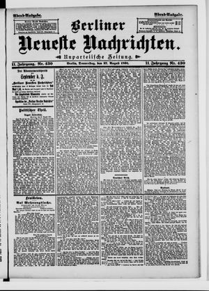 Berliner Neueste Nachrichten vom 27.08.1891