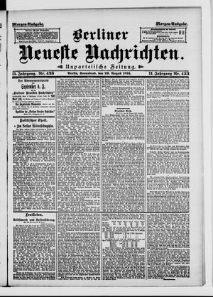 Berliner Neueste Nachrichten vom 29.08.1891