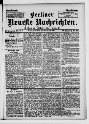 Berliner Neueste Nachrichten vom 29.08.1891