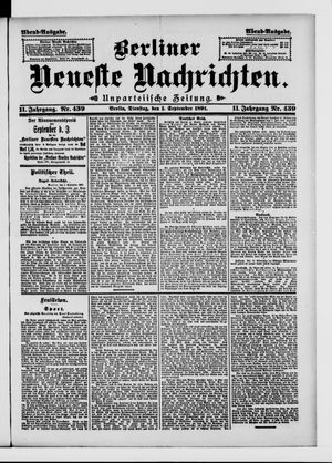 Berliner Neueste Nachrichten vom 01.09.1891