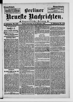 Berliner Neueste Nachrichten vom 03.09.1891