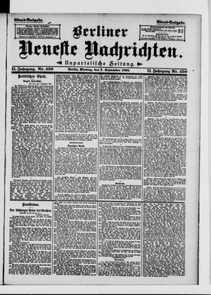 Berliner Neueste Nachrichten vom 07.09.1891
