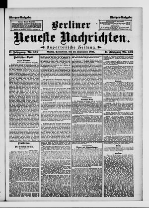 Berliner Neueste Nachrichten vom 12.09.1891