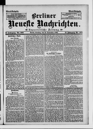 Berliner Neueste Nachrichten vom 15.09.1891