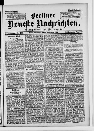 Berliner Neueste Nachrichten vom 16.09.1891