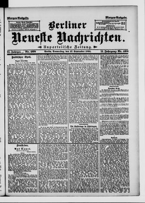 Berliner Neueste Nachrichten vom 17.09.1891
