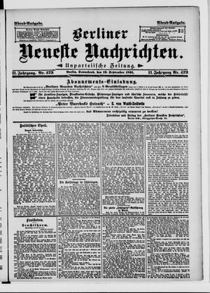 Berliner Neueste Nachrichten vom 19.09.1891