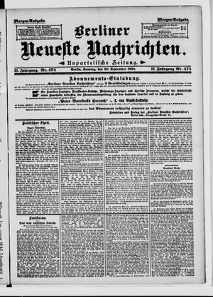 Berliner Neueste Nachrichten vom 20.09.1891