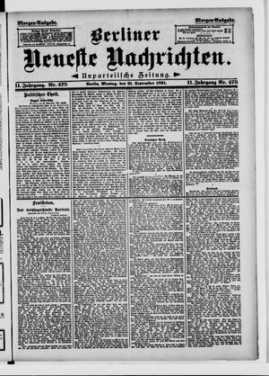 Berliner Neueste Nachrichten vom 21.09.1891