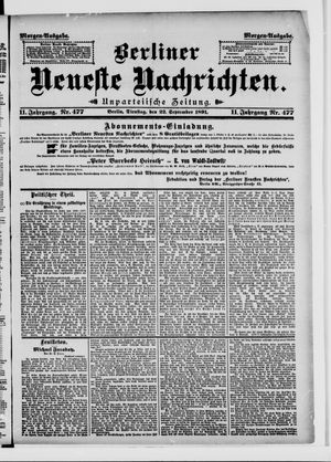 Berliner Neueste Nachrichten vom 22.09.1891
