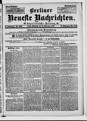 Berliner Neueste Nachrichten vom 23.09.1891