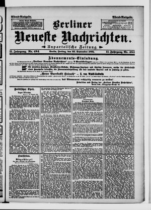 Berliner Neueste Nachrichten vom 25.09.1891
