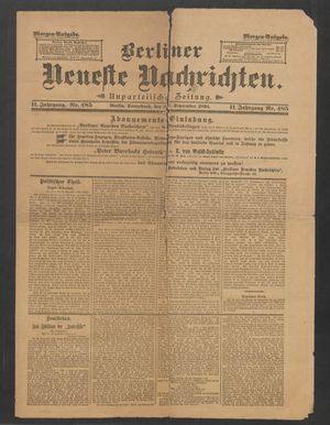 Berliner Neueste Nachrichten vom 26.09.1891