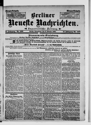 Berliner Neueste Nachrichten on Oct 3, 1891