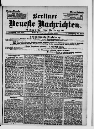 Berliner Neueste Nachrichten vom 04.10.1891