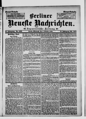Berliner Neueste Nachrichten vom 07.10.1891