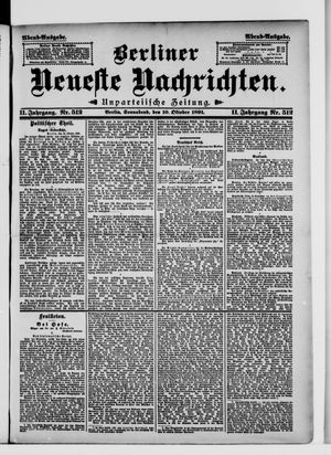 Berliner Neueste Nachrichten vom 10.10.1891