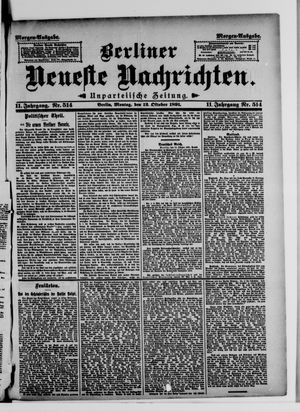 Berliner Neueste Nachrichten vom 12.10.1891