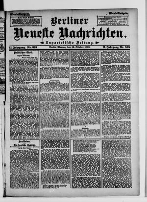 Berliner Neueste Nachrichten vom 12.10.1891