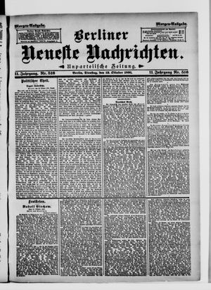 Berliner Neueste Nachrichten vom 13.10.1891