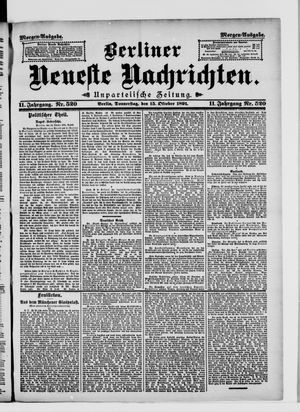 Berliner Neueste Nachrichten vom 15.10.1891