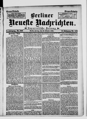 Berliner Neueste Nachrichten vom 16.10.1891