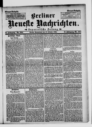 Berliner Neueste Nachrichten vom 17.10.1891