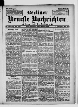 Berliner Neueste Nachrichten vom 17.10.1891