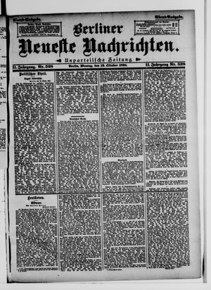 Berliner Neueste Nachrichten vom 19.10.1891