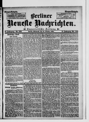 Berliner Neueste Nachrichten vom 21.10.1891
