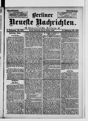 Berliner Neueste Nachrichten on Oct 21, 1891