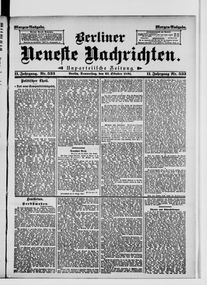 Berliner Neueste Nachrichten vom 22.10.1891