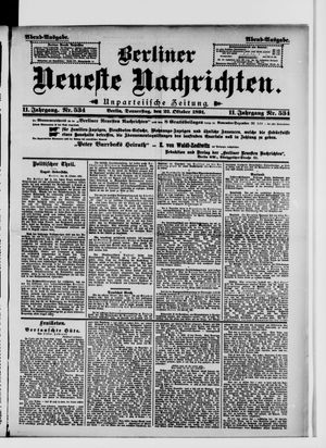 Berliner Neueste Nachrichten vom 22.10.1891