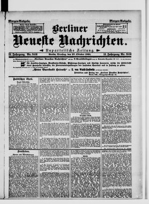 Berliner Neueste Nachrichten vom 27.10.1891