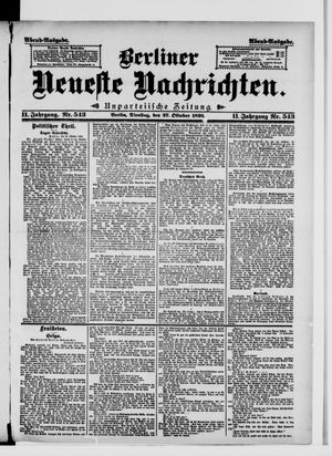 Berliner Neueste Nachrichten vom 27.10.1891