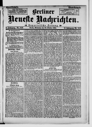 Berliner Neueste Nachrichten vom 28.10.1891